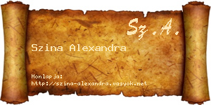 Szina Alexandra névjegykártya